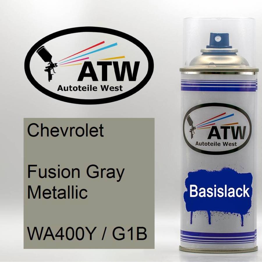 Chevrolet, Fusion Gray Metallic, WA400Y / G1B: 400ml Sprühdose, von ATW Autoteile West.